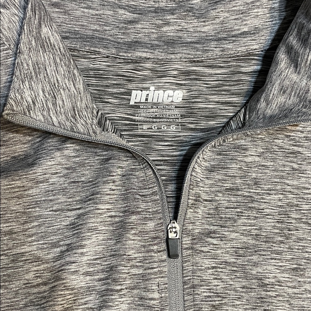Women's Prince Pickleball Performance Quarter Zip Gray Large w Zip Back Pocket